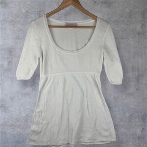 Vintage Y2K 2000s Waffle Knit Babydoll Top Womens Size Medium Bella Swan USA